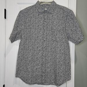 Tommy Bahama Men's M Black & White‎ Geometric Print SS Button Down Shirt NWT